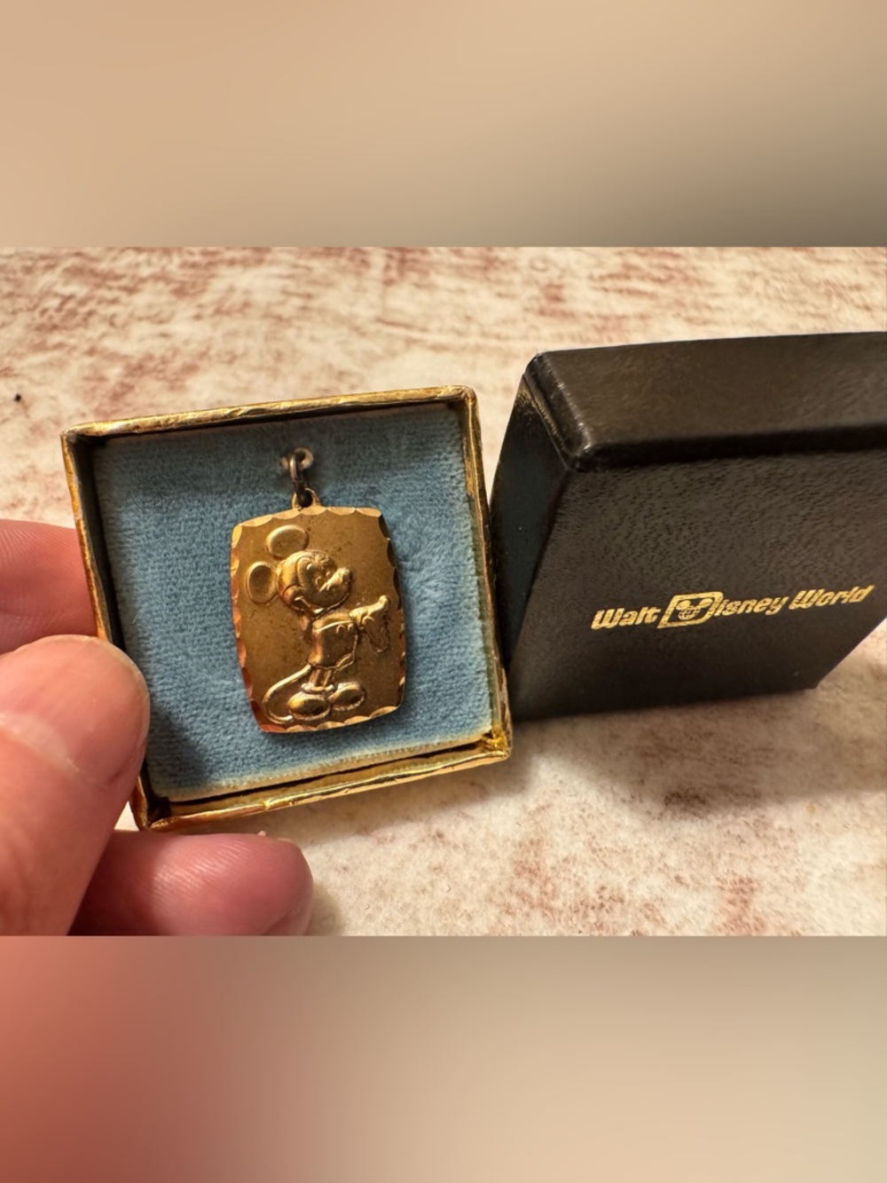 Vintage Sterling Silver Rare Mickey Mouse Charm in Original Box 1973